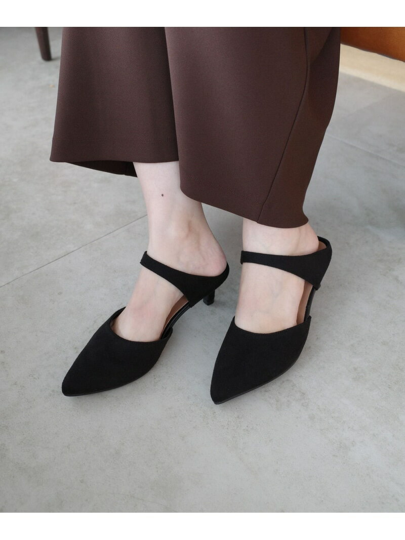 【SALE／20%OFF】スエードラインミュール mysty woman ミスティウーマン シューズ・靴 ミュール ベージュ ブラック【RBA_E】【送料無料】[Rakuten Fashion]