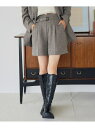 【SALE/30%OFF】ベルトツキアソートショートパンツ mysty woman ミスティウーマン パンツ その他のパンツ グレー ブラウン【RBA_E】【送...