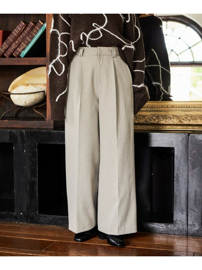 【S/Mサイズ展開】セミワイドセンタープレスパンツ mysty woman ミスティウーマン パンツ スラックス・ドレスパンツ ブラック グレー ブラウン【先行予約】*【送料無料】[Rakuten Fashion]