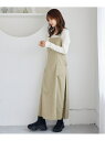 【SALE/50%OFF】サイドポケットワークワンピース mysty woman ミスティウーマン ワンピース・ドレス ワンピース ブラウン ベージュ ブラック...