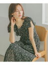 【SALE/50%OFF】肩リボンエンパイアワンピース mysty woman ミスティウーマン ワンピース・ドレス ワンピース ブラック ピンク【RBA_E】...