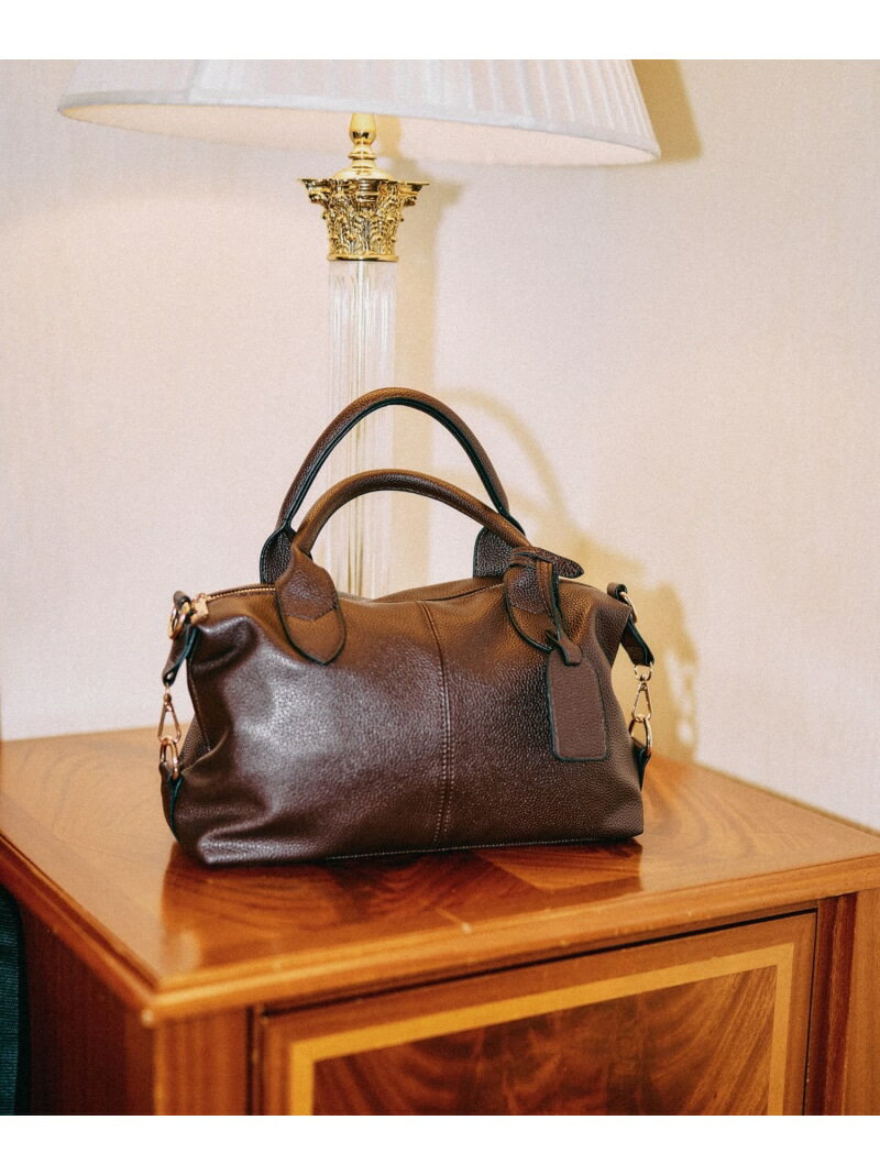 ミドルボストンBAG mysty woman ミスティウーマン バッグ ボストンバッグ ブラウン ブラック【先行予約】*【送料無料】[Rakuten Fashion]