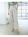 【SALE/10%OFF】バックルベルトストレートパンツ mysty woman ミスティウーマン パンツ その他のパンツ ホワイト イエロー ブラック【RBA...