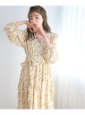 【SALE/50%OFF】【上西星来さんコラボ】カシュクール花柄ワンピース mysty woman ミスティウーマン ワンピース・ドレス ワンピース ブラック ...