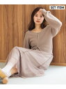 【SALE/50%OFF】Wジップカーディガン*チュールキャミワンピース mysty woman ミスティウーマン ワンピース・ドレス ワンピース ブラウン ホ...