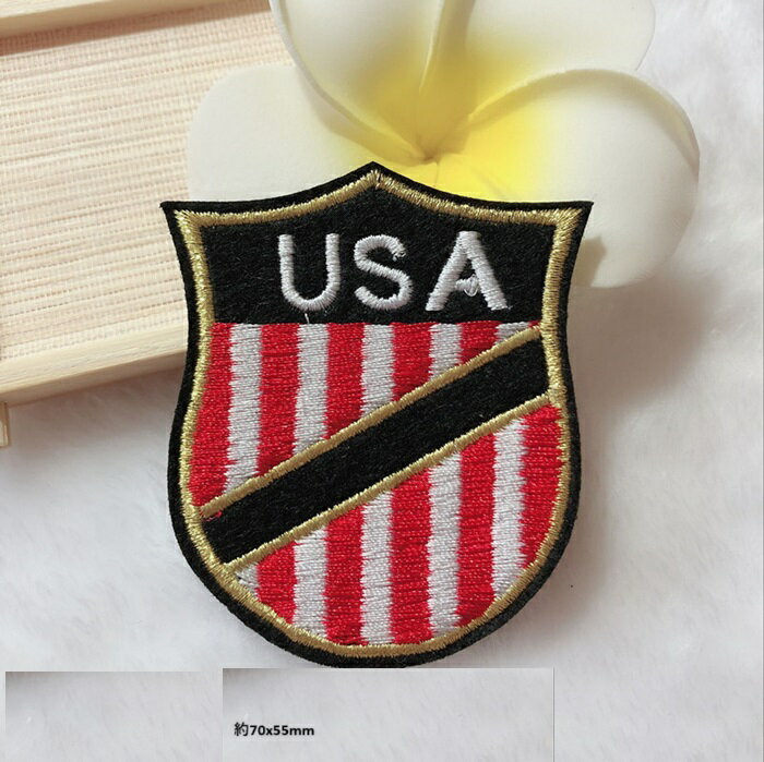 アメリカ USA ワッペン アップリケ アイロン対応 1枚入り
