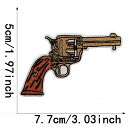リボルバー 銃 ピストル アメリカ西部 ウエスト警察 ワッペン アップリケ アイロン対応 入学 入園 1枚入り