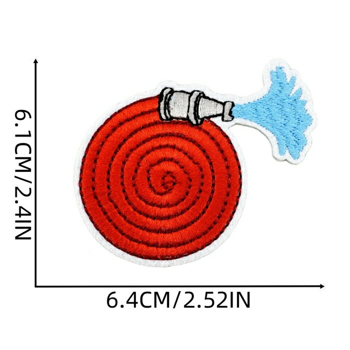 消防パイプ ワッペン アップリケ アイロン対応 入学 入園 1枚入り