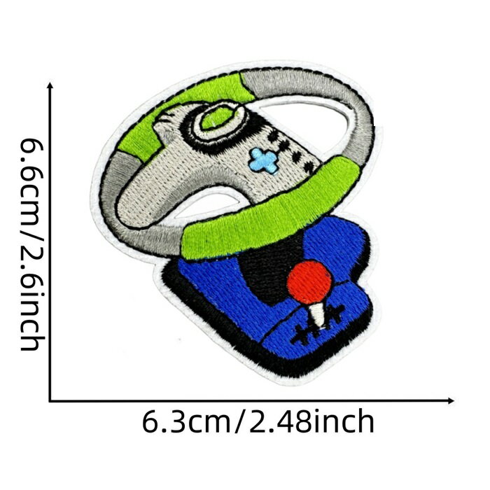 ゲームコントローラー ワッペン アップリケ 1枚入り 入学 入園