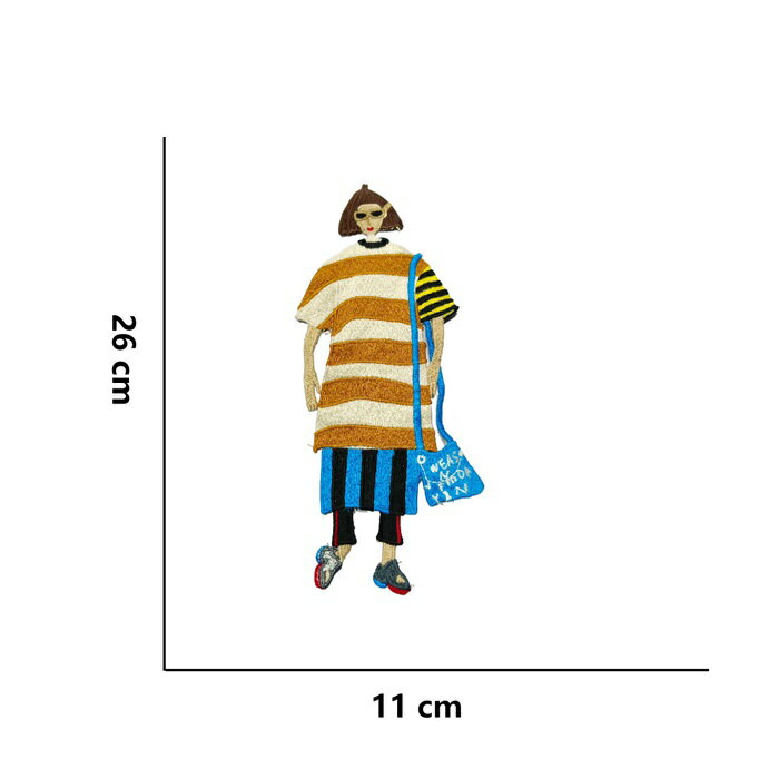 ガール 女の子 ワッペン アップリケ 1枚入り 入学 入園