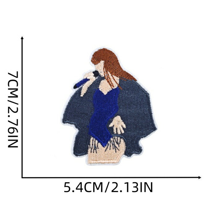 歌手 ガール 女の子 ワッペン アップリケ アイロン接着 入学 入園 1枚入り