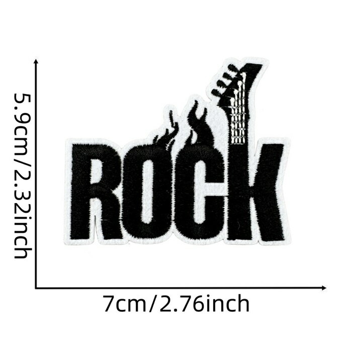 ギター ロックバンド ワッペン アップリケ アイロン対応 1枚入り 入学 入園