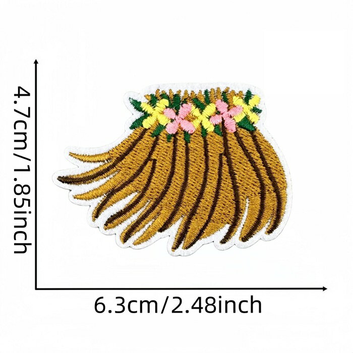 フラダンススカート ハワイ ワッペン アップリケ アイロン対応 入学 入園 1枚入り