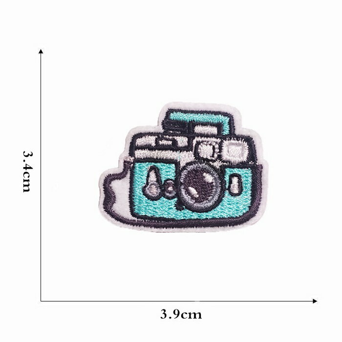 カメラ ワッペン アップリケ アイロン対応 1枚