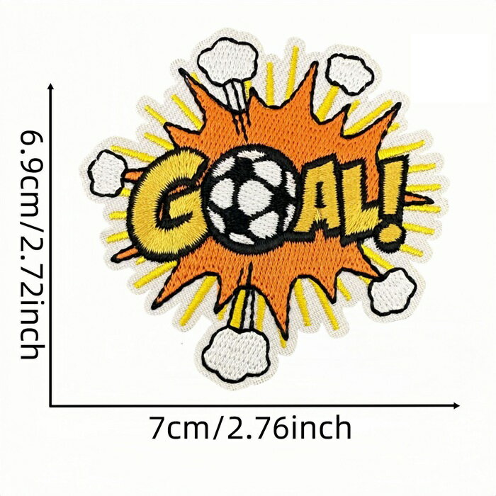 サッカーゴール アルファベット メッセージ ワッペン アップリケ アイロン接着 入学 入園 1枚入り
