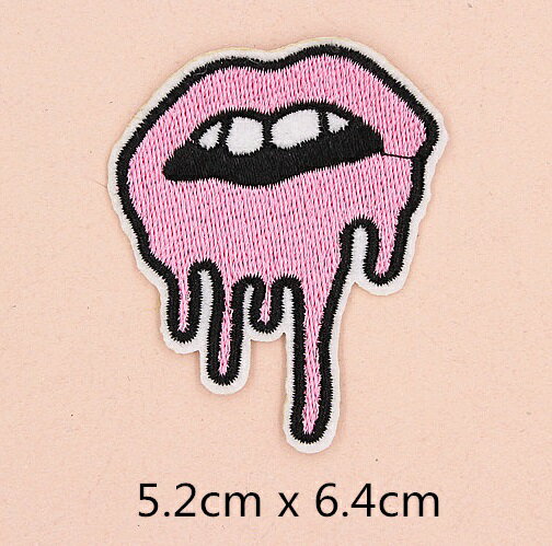 口 唇 ワッペン アップリケ アイロン対応 入園 入学 幼児園 1枚