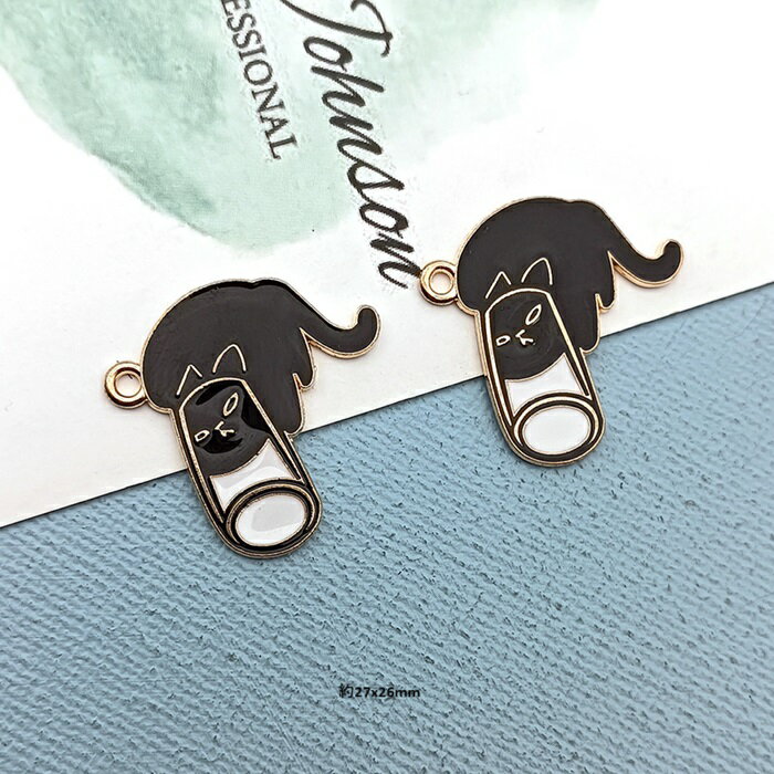 猫 ネコ ハロウィーン チャーム ピアスパーツ アクセサリーパーツ モチーフ 1個入り