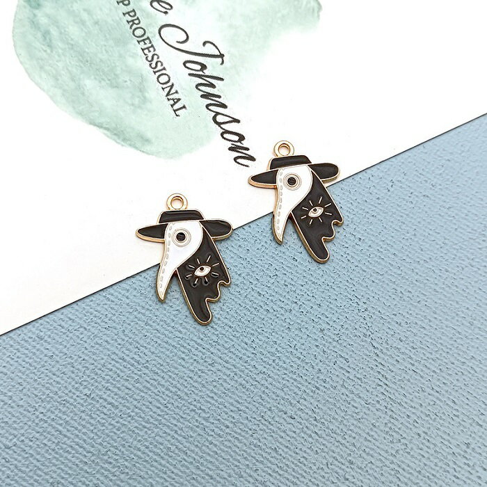 カラス 鴉 チャーム ピアスパーツ アクセサリーパーツ 1個入り