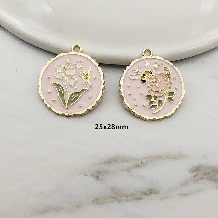 樂天商城 - 花 蝶々 蜂 チャーム アクセサリーパーツ ピアスパーツ 手芸材料 1個