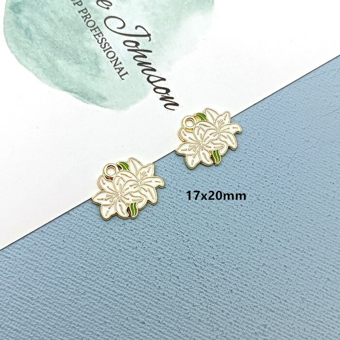 樂天商城 - 百合の花 ユリ チャーム ピアスパーツ アクセサリーパーツ モチーフ 入学 入園 1個入り