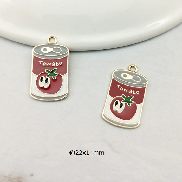 トマト缶詰め ケッチャプ チャーム アクセサリーパーツ ピアスパーツ手芸材料 1個