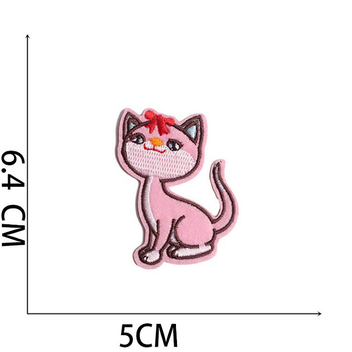 猫 ネコ ワッペン アップリケ アイロン対応 1枚
