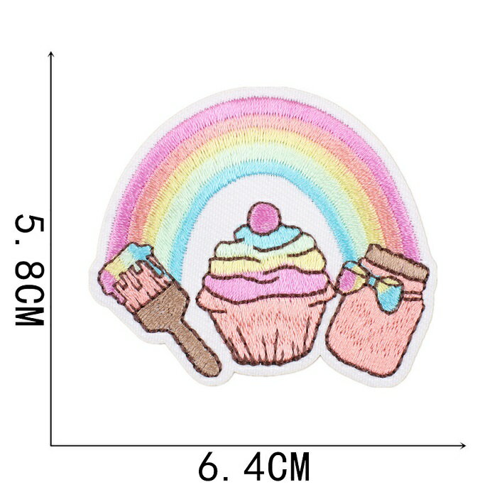 虹 ワッペン アップリケ 1枚