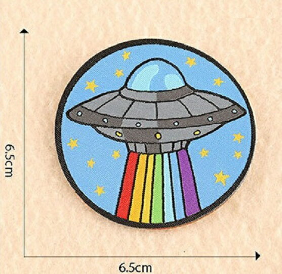 UFO 宇宙人 ワッペン アイロン対応 アップリケ 入園 幼児園 入学 1枚のサムネイル