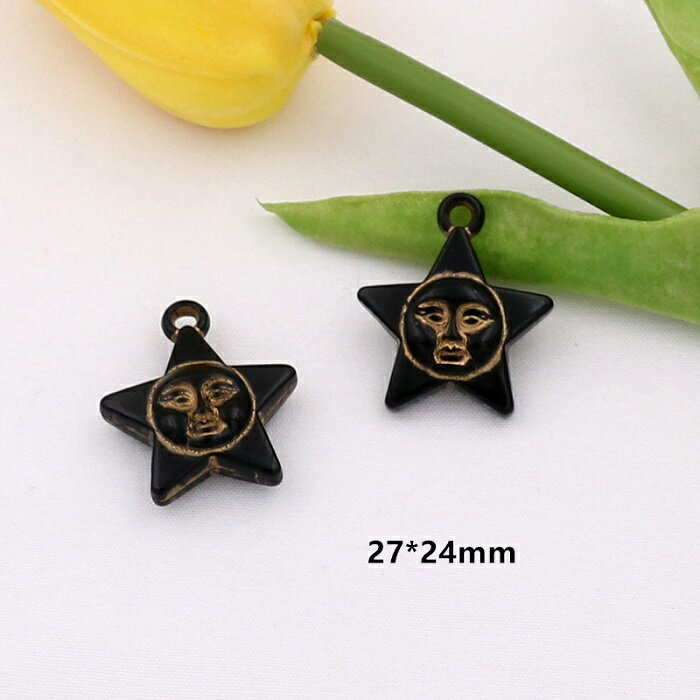 樂天商城 - 星 太陽顔 アンティーク風ビーズ アクセサリーパーツ 1個