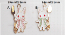 兎 ウサギ チャーム ピアスパーツ アクセサリーパーツ イヤリングパーツ 手芸材料 1個