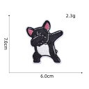 犬 USAポーズ ワッペン アイロン対応 アップリケ 手芸材料 1枚