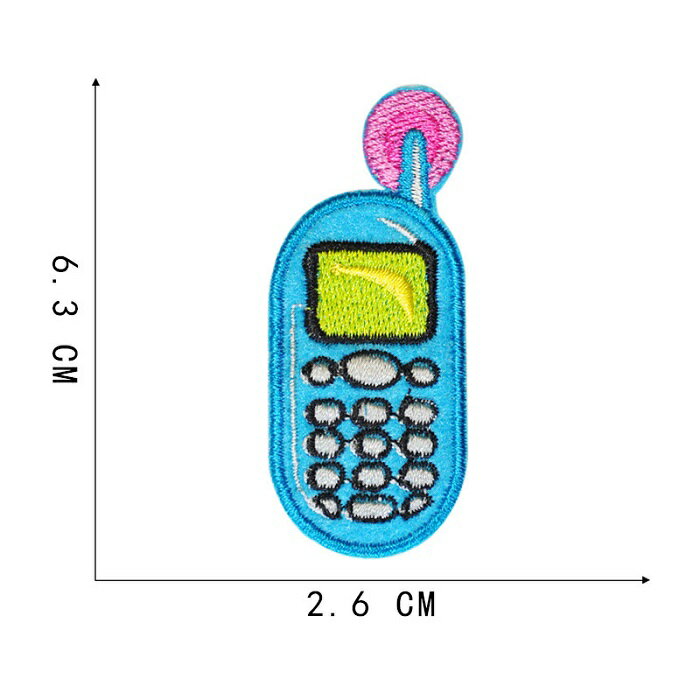 電話 ガラケー ワッペン アイロン対応 アップリケ 幼児園 1枚