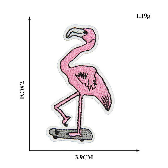 フラミンゴ スケートボード ワッペ