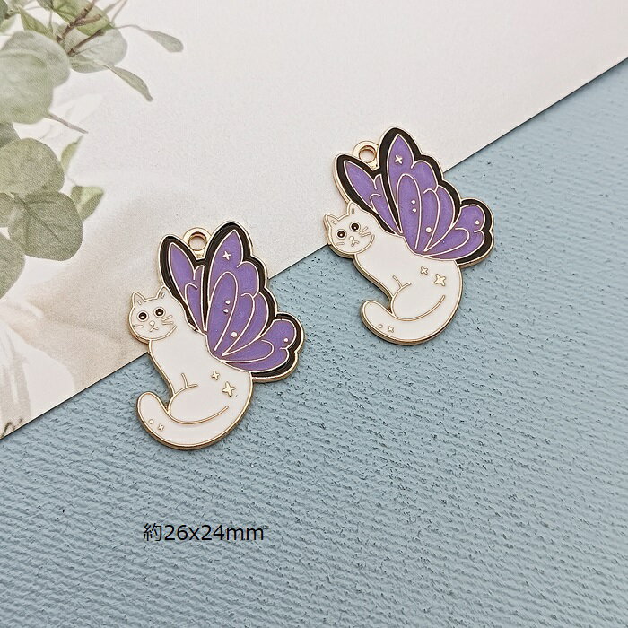 猫 ネコ チャーム ピアスパーツ アクセサリーパーツ 1個