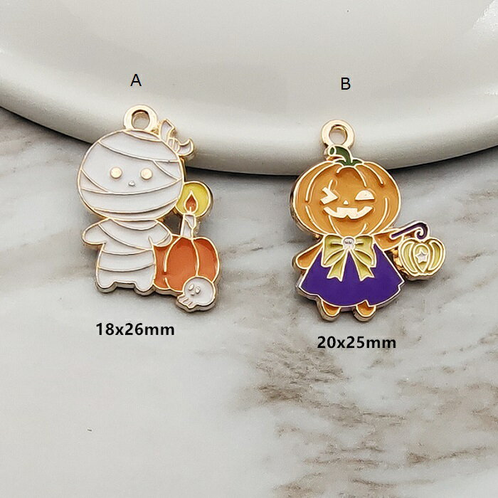 かぼちゃ お化け ハロウィン チャーム ピアスパーツ アクセサリーパーツ 1個