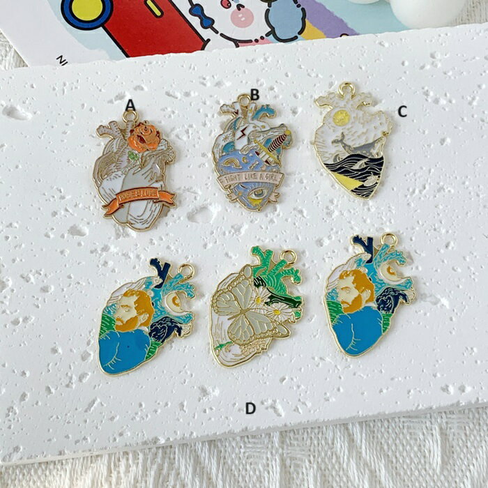 心臓 ハート ハロウィン 海 鯨 チャーム ピアスパーツ アクセサリーパーツ 1個