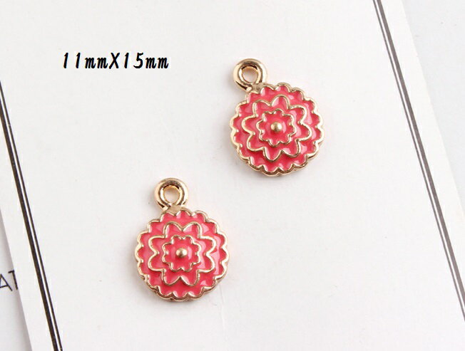 花 チャーム ピアスパーツ アクセサリーパーツ 1個