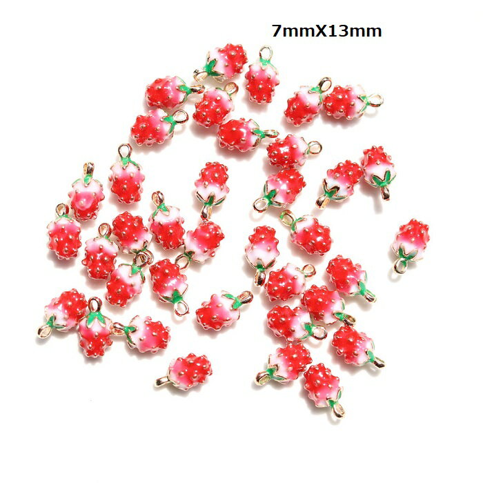 イチゴ 苺 チャーム ピアスパーツ アクセサリーパーツ イヤリングパーツ 手芸材料 1個