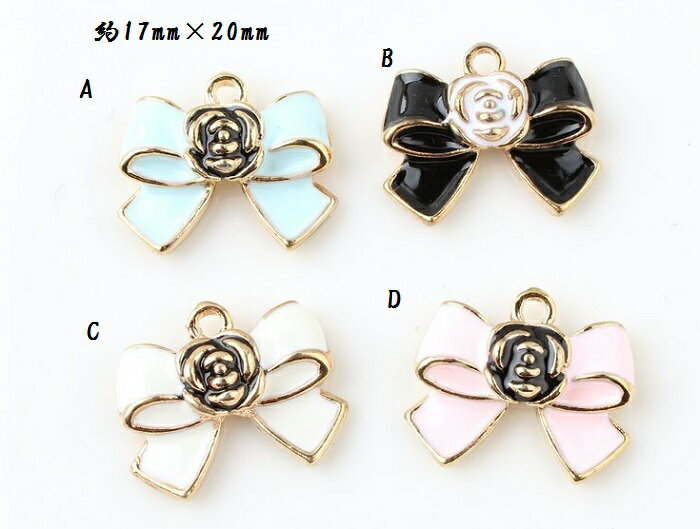 リボン チャーム ピアスパーツ アクセサリーパーツ 手芸材料 1個