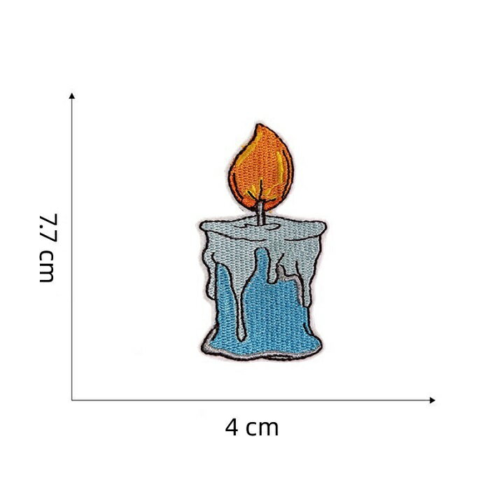 蝋燭 ろうそく ワッペン アップリケ アイロン対応 1枚