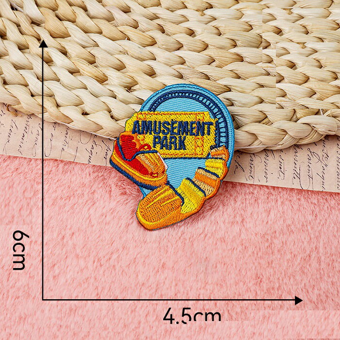 ジェットコースター ワッペン アップリケ アイロン対応 1枚