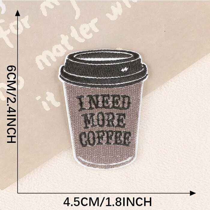 コーヒー ワッペン アップリケ アイロン対応 1枚