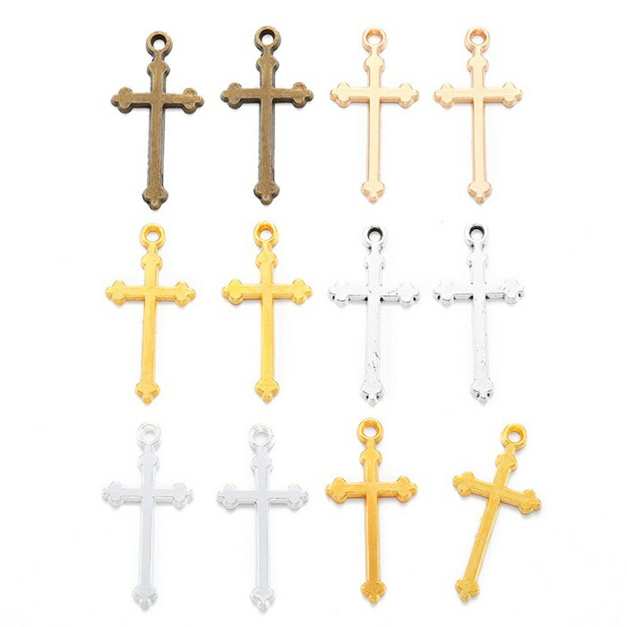 樂天商城 - 十字架 クロス チャーム ピアスパーツ ネックレスペンダント アクセサリーパーツ 入学 1個入り
