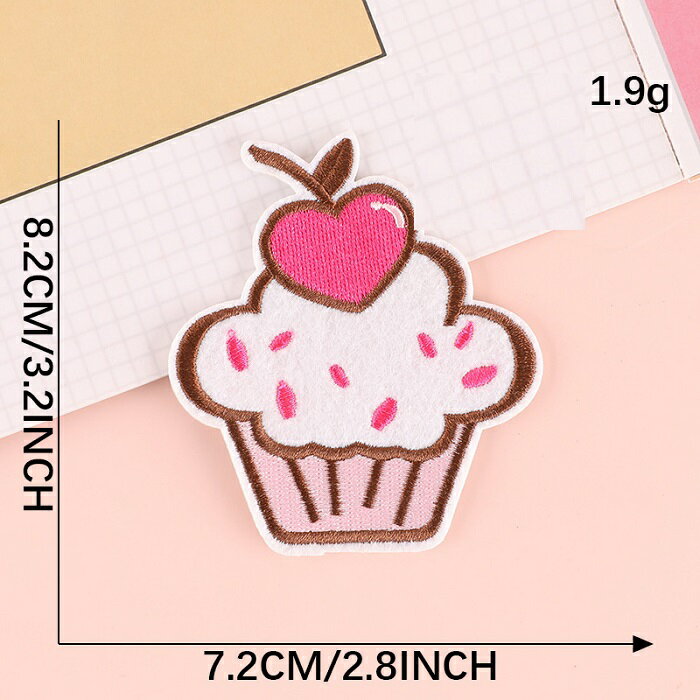 ケーキ アイスクリーム ワッペン アップリケ アイロン対応 幼児園 入園 入学 1枚