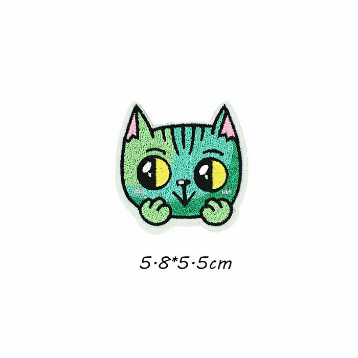 猫 ネコ ワッペン アップリケ アイロン対応 手芸材料 1枚