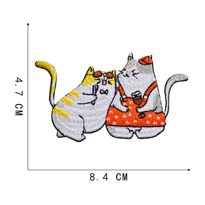猫 ネコ ワッペン アップリケ アイロン対応 手芸材料 1枚