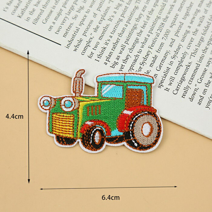トラクター ワッペン アップリケ アイロン対応 入園 幼児園 入学 1枚