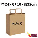 ( 送料無料 ) 手提紙袋 手提げ袋 紙袋 平手紐 茶色 未晒 (クラフト) Mサイズ: 幅24x高32xマチ10cm【500枚入】