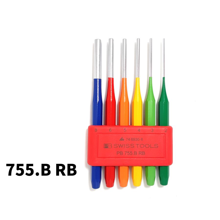 PB SWISS TOOLS ピービー スイスツールズ レインボー 平行ピンポンチ バネ鋼 クロムメッキ リベット ピン ボルト PB 755 BL RB /746930 6