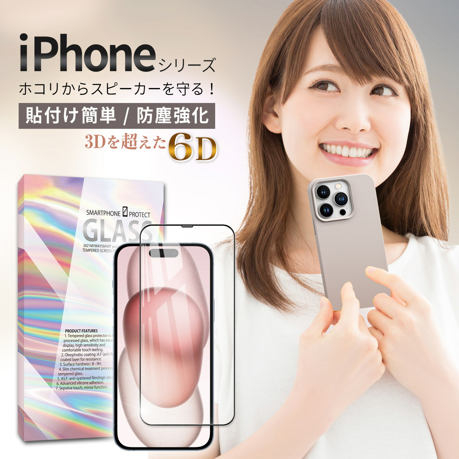 【P5倍&15％OFF券】iPhone15 ガラスフィルム iPhone 15 フィルム iPhone ガラス フィルム 全面保護 ケース 干渉しない iPhone 14 13 12 Pro ProMax 楽天モバイル ガラスフィルム 全面 フィルム 強化ガラス スピーカー ガード クリア ダスト カバー 保護フィルム 透明